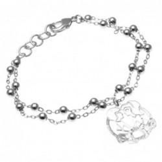 Bracciale donna in bronzo bianco con charm fidanzati 
