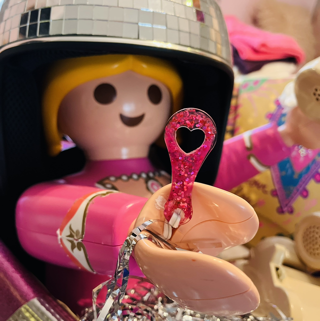 Jeton de caddie en résine paillettes 