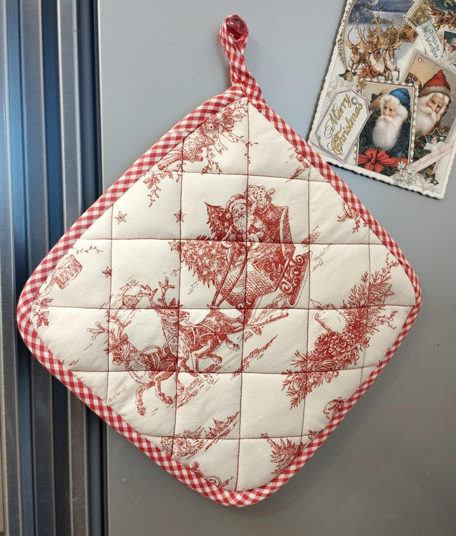 Manique de cuisine - Traîneau du Père Noël