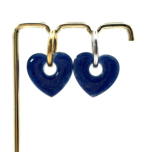 Pampilles Cœur Saphir Blue réversibles 