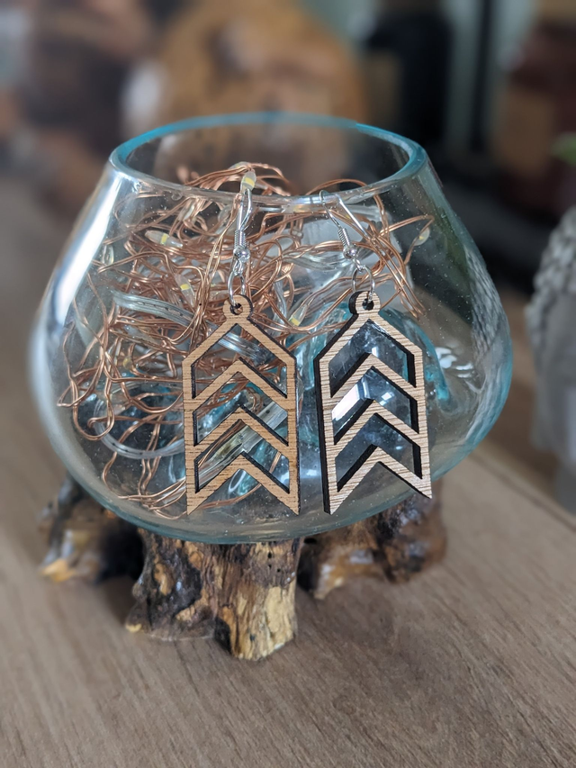 Boucle d'Oreille en bois B8