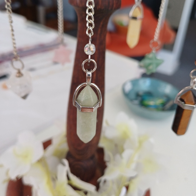 Pale Aventurine with Jade, Angel Aura & Aventurine Pendulum