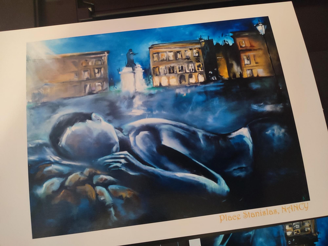 l'inconnue place stanislas A4 sur papier d'art