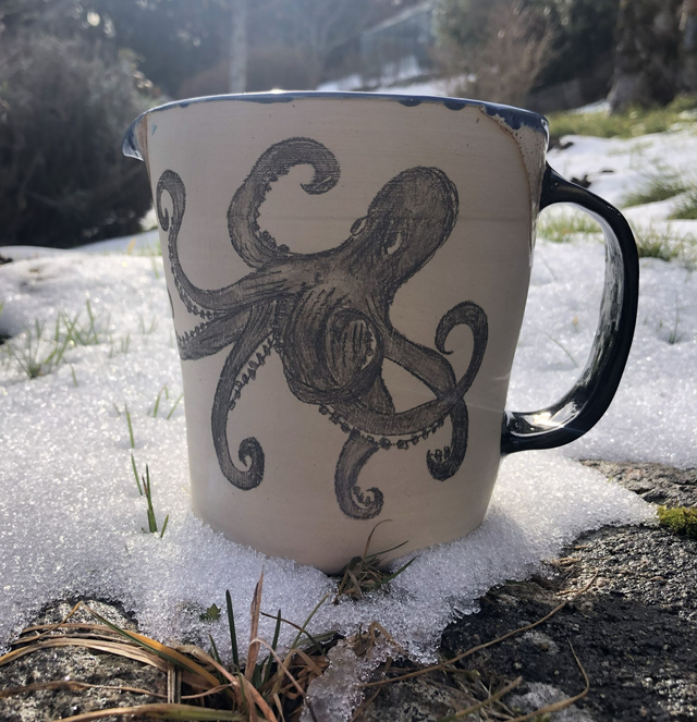 Pichet en grès 1L, octopus