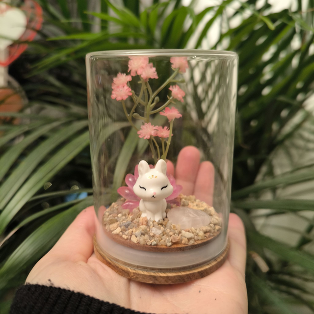Ami protecteur - Kitsune fushia (quartz rose)