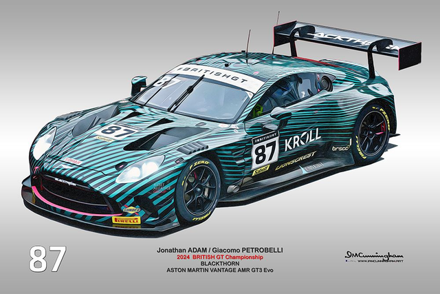 C240903 Aston Martin Vantage AMR GT3Evo British GT 24 Blackthorn #87