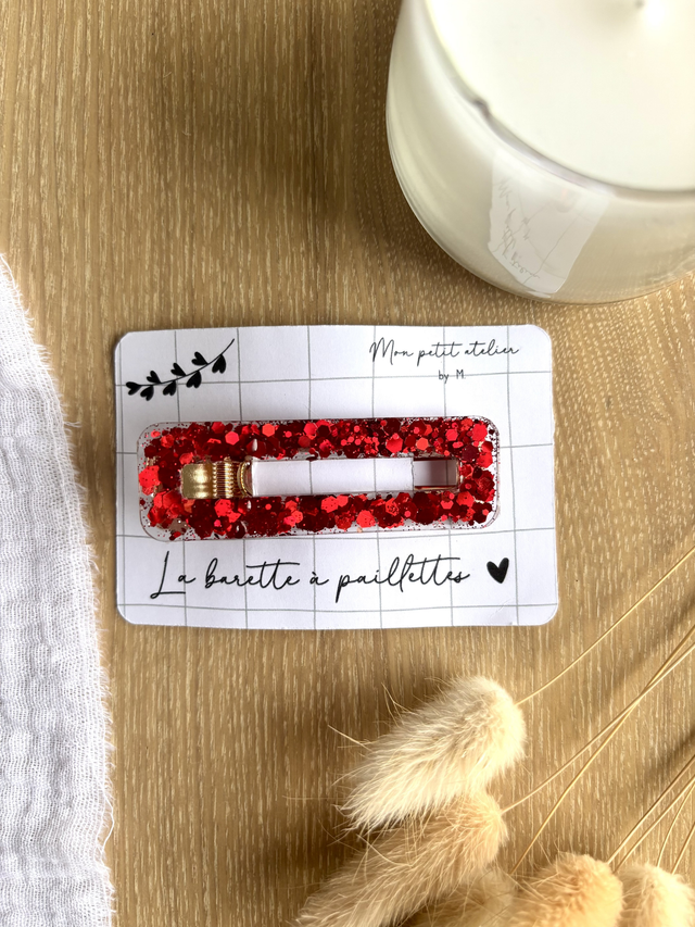 La barette à paillettes - Rouge Noël 🎅🏼