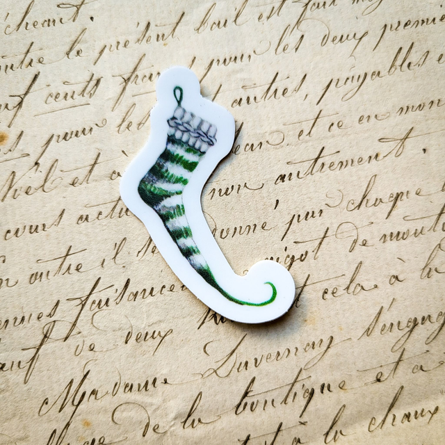 Sticker &quot; Chaussette Grinch&quot;