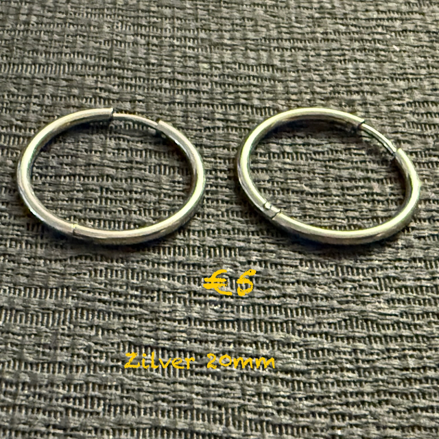 Oorbellen zilver 20mm