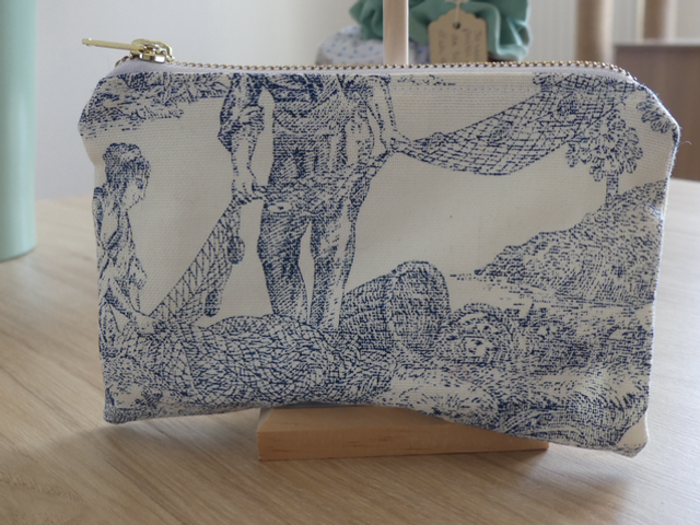 Pochette Amélie toile de jouy 