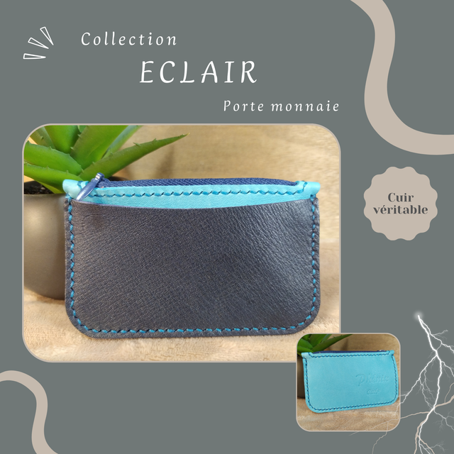 ECLAIR porte monnaie/carte - Turquoise &amp; Bleu marine
