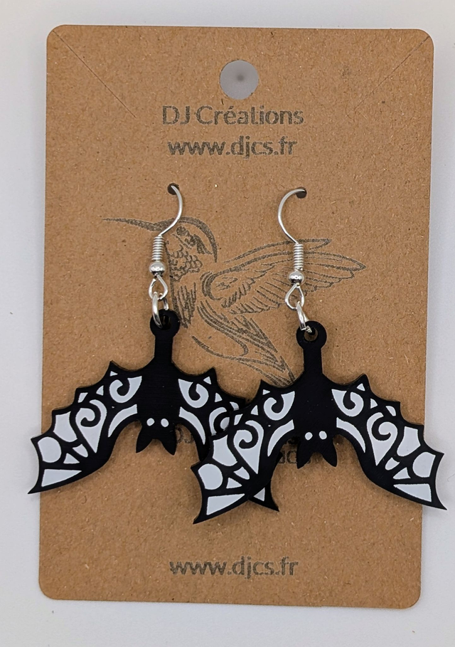 Boucles d&#039;oreilles chauve souris modèle 2