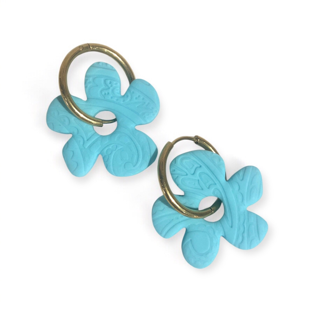 Grande fleur bleue ciel