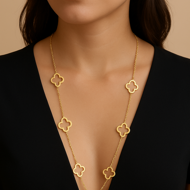 Collier long fleur 
