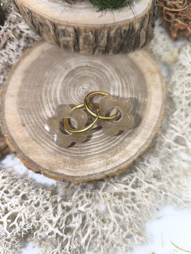 Pampilles interchangeables marron clair nacré 