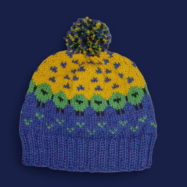 Purple Yellow Sheep Hat 