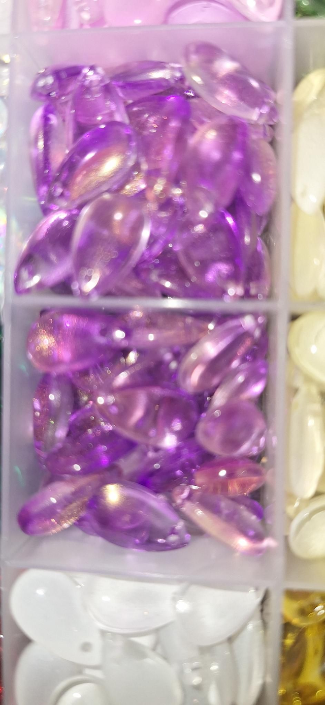 Glass gems purple/gold Translucent