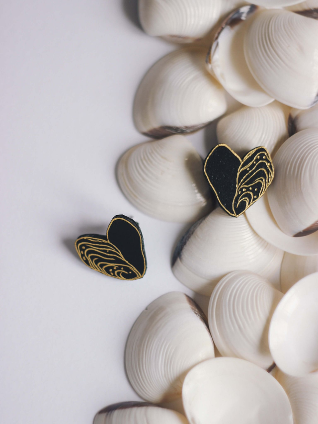 Kolczyki serduszka złote duże