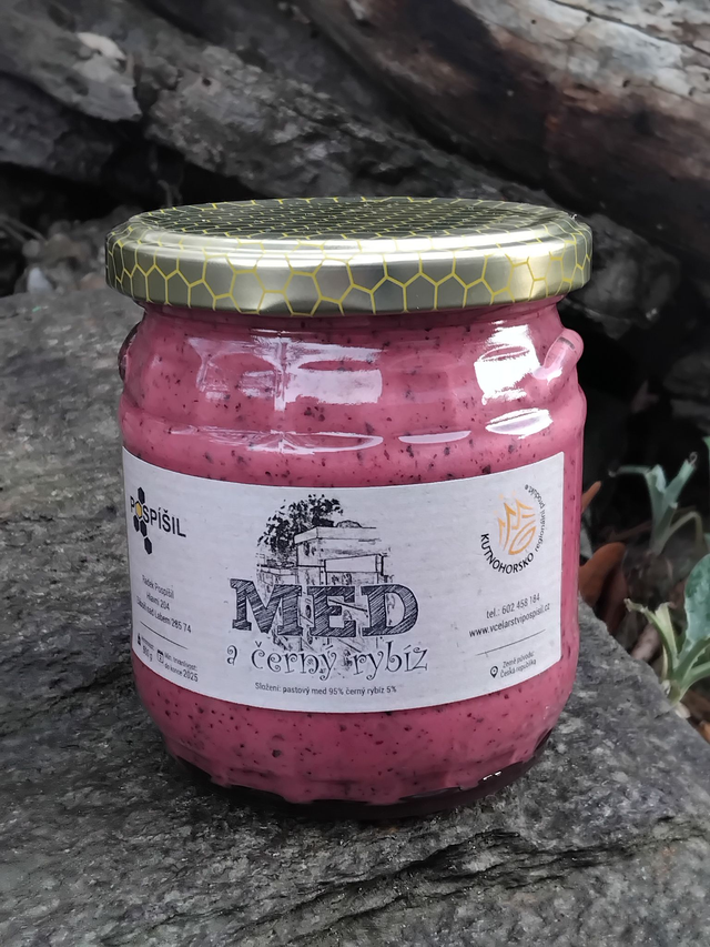 Med a černý rybíz - pastový med s černým rybízem 500g