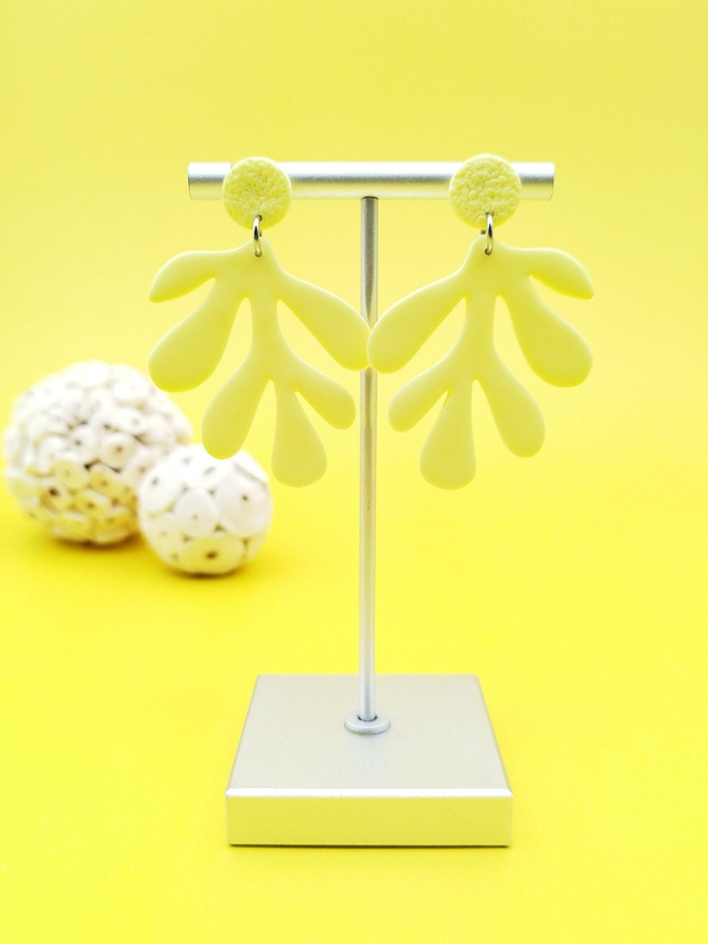 Boucles d&#039;oreilles &quot;Algua&quot; Jaune pastel