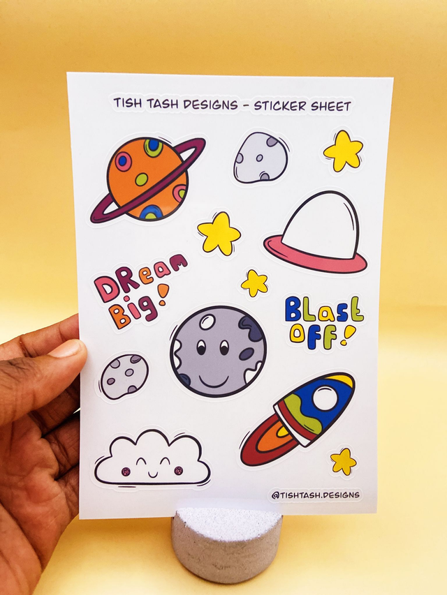 Space sticker sheet - Positive quotes sticker sheet 