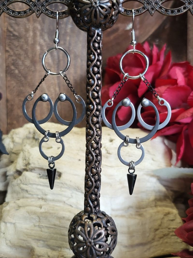 Boucles d&#039;Oreilles Néo Circlips &quot;Rosace d&#039;Acier&quot;