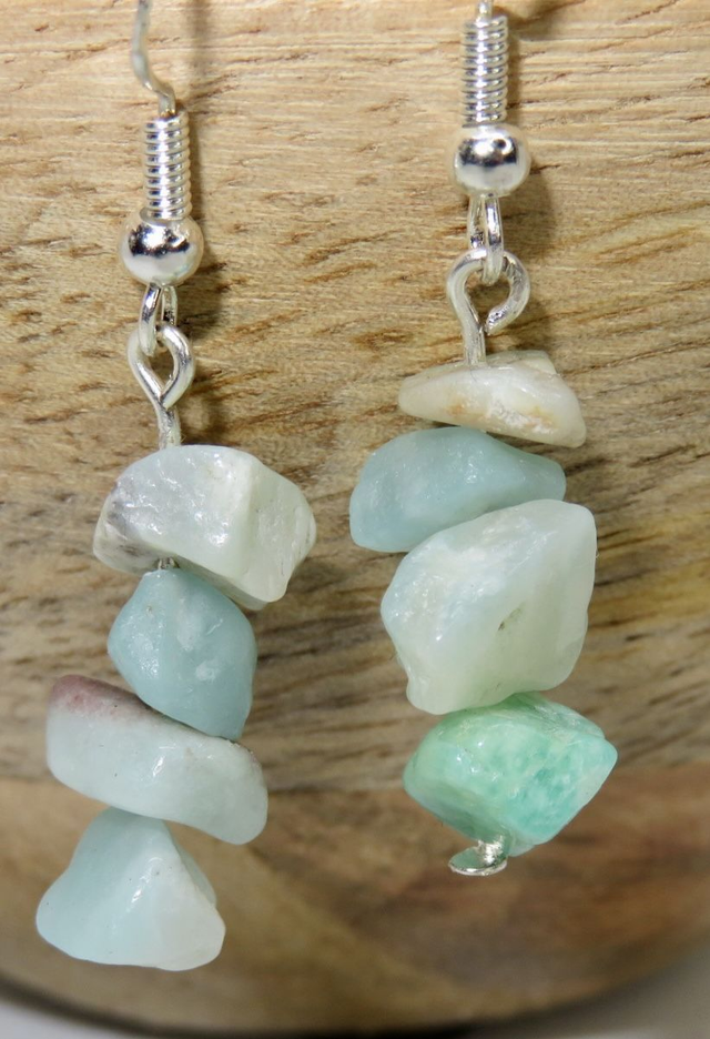 Boucle d'oreille pendante Amazonite du Brésil