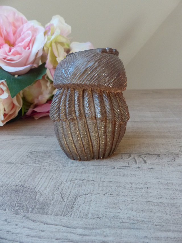 Rare Figurine Chouette en Céramique - Poterie Artisanale Atelier De Rosa, Vintage Années 70, Cadeau Symbolique Amitié et Déco Authentique