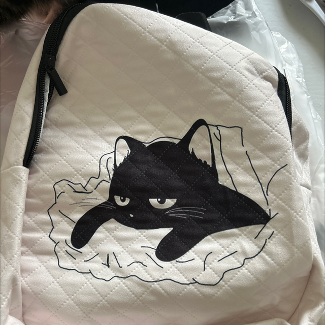 Sac à dos blanc chat 