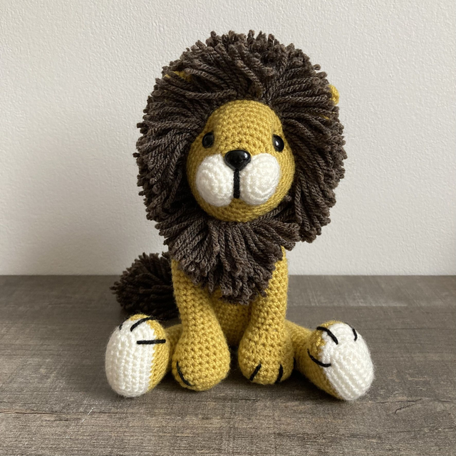 Peluche Tyrion le lion au crochet