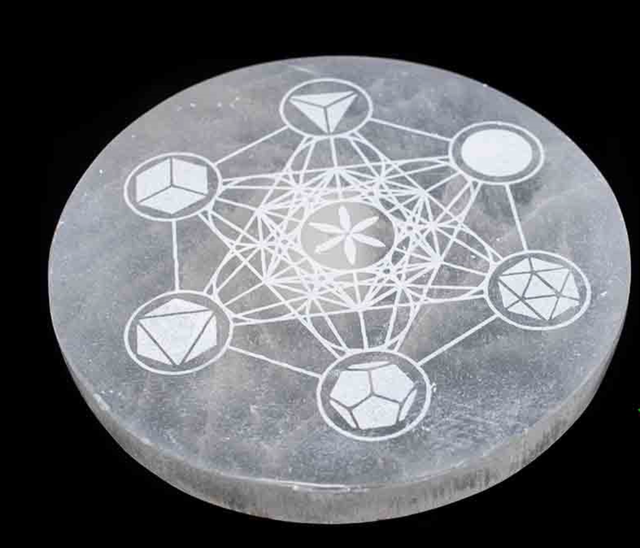 Plaque de rechargement en Sélénite Métatron 18 cm