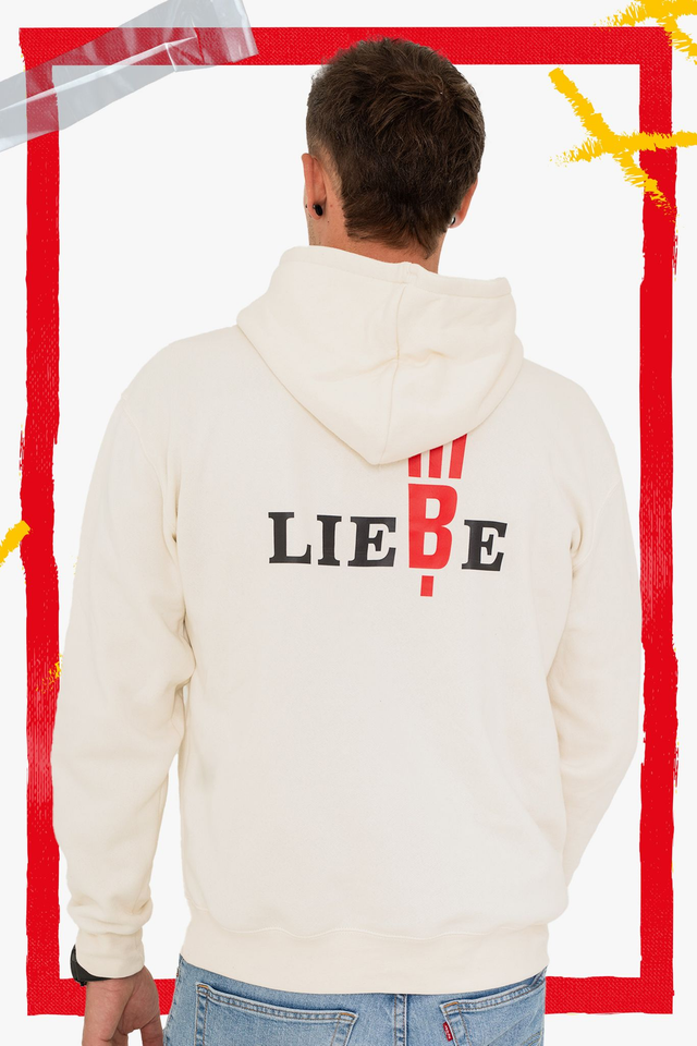 Hoodie - "Liebe" - beige