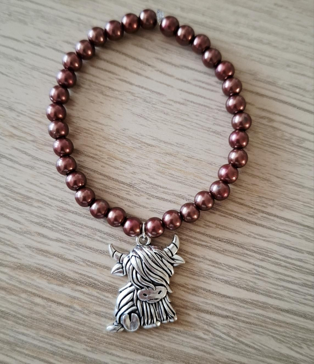 Highland Cow beaded bracelet 