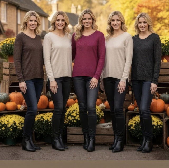 Lurex V Fine Knit Jumper - KM