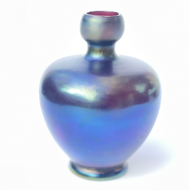 Jugendstil Vase schwarz irisierend