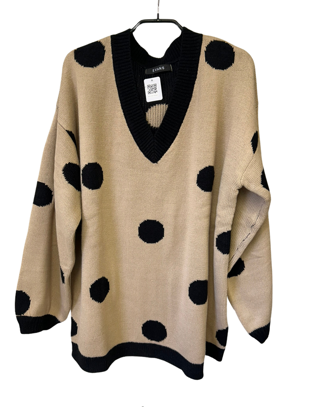 Evans Jumper Top in Beige