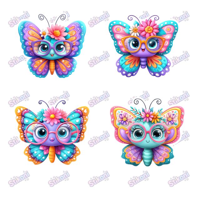 Cute Butterfly Stickers – Set of 4