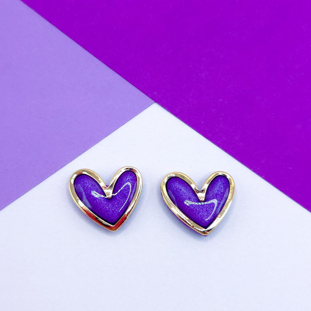 Violet Heart Studs