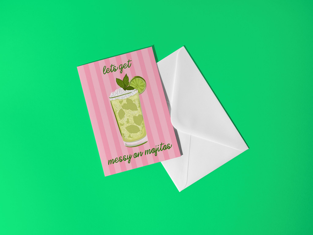 Lets Get Messy On Mojitos Cocktail Birthday Card