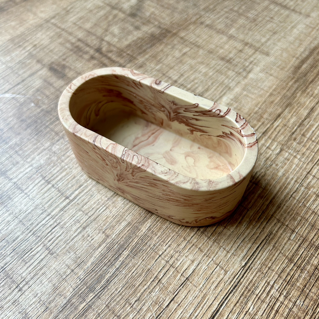 Petit pot oval beige effet marbre Terracotta 