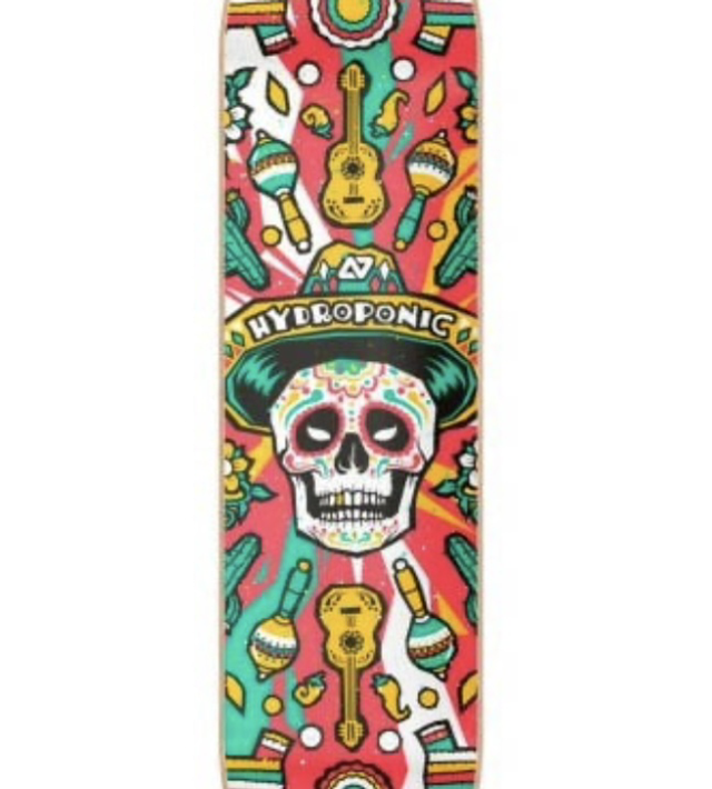 Hydroponic Mexican Skull  Skateboard Deck 8.0”