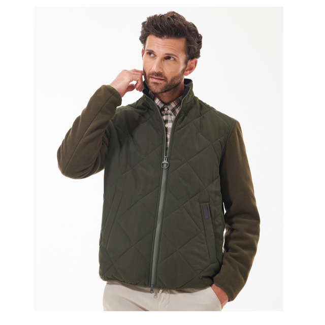 Barbour Hybrid Fleece Jacket Olive