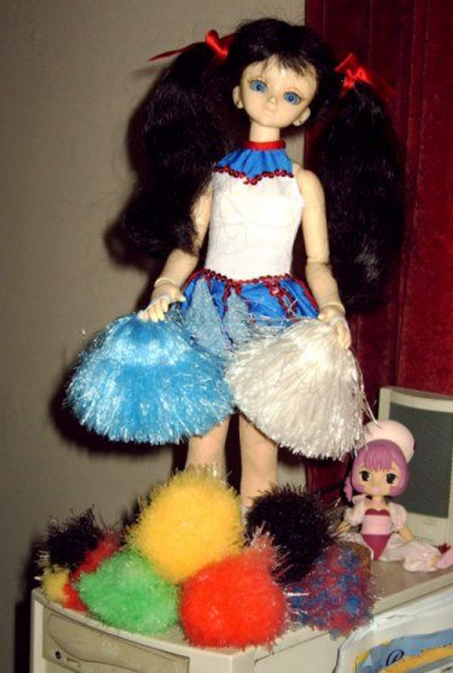 Cheergirl pomponnen: schaal 1/4 of 1/3