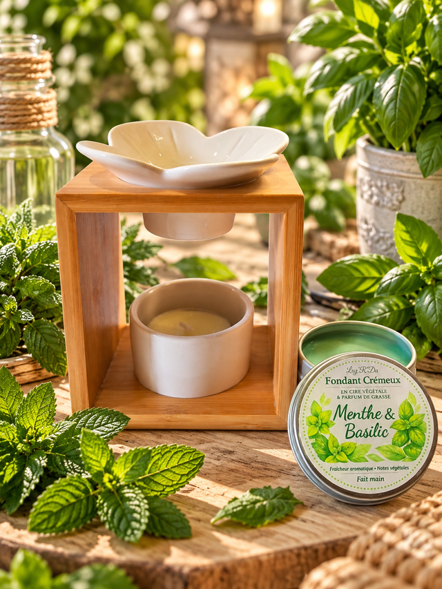Fondant crémeux parfum "Menthe basilic"