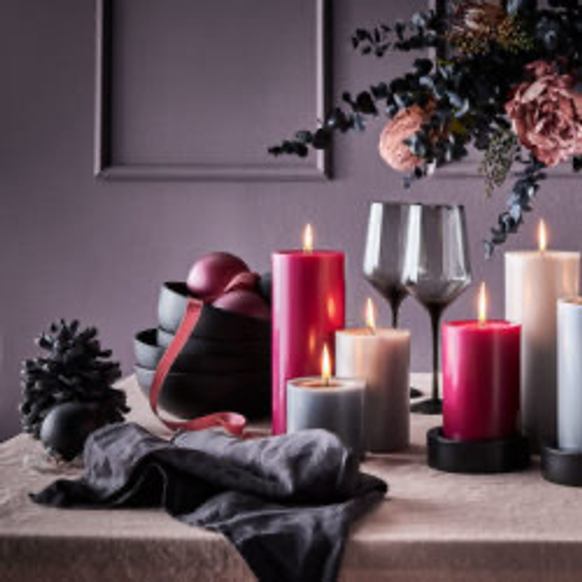 Engels Kerzen Schwarz / 15cm / Engels original / Gegossene Stumpenkerze