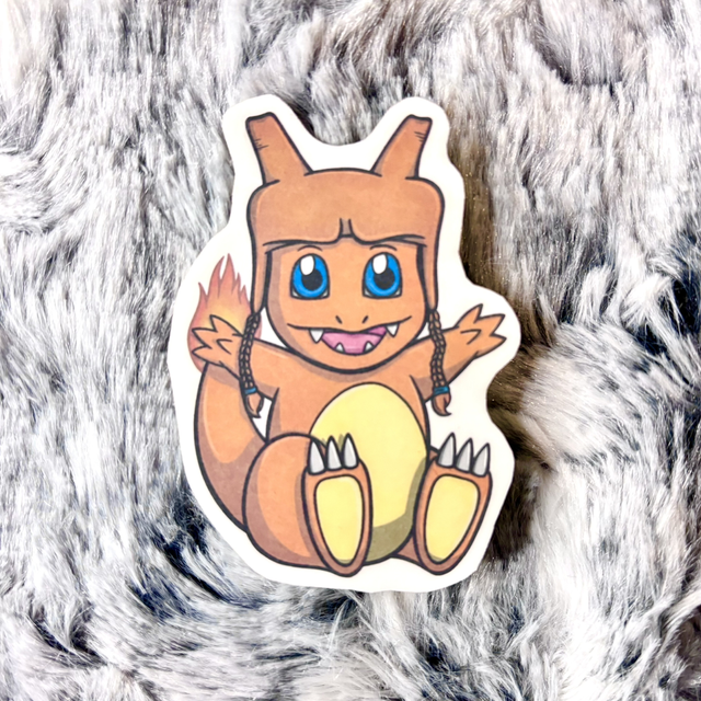 Charmander Evolving Hat Sticker