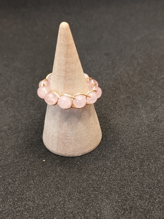 Bague en quartz rose