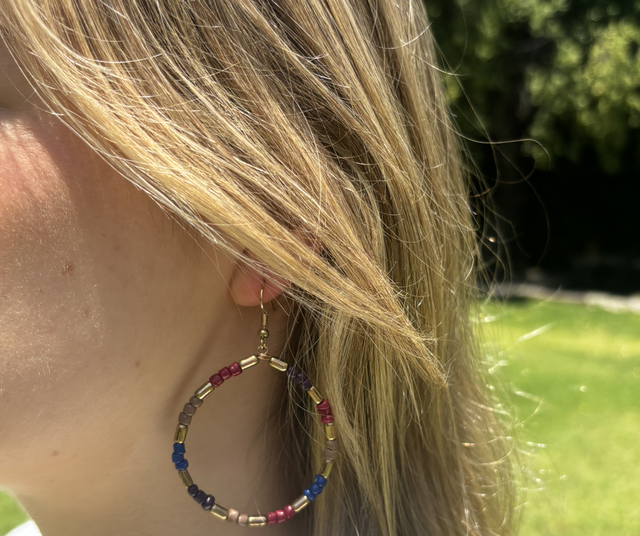 Aros circulo mostacilla madera