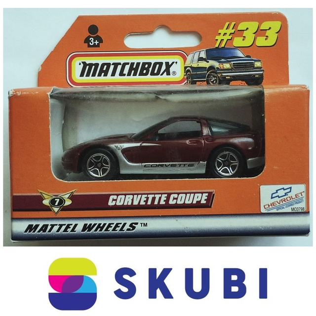 Corvette Coupe - Mattel Wheels - Matchbox 1998 #33 - Originální krabička


