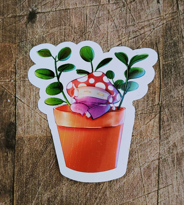 Autocollant "Faeline dans son pot" - 5,3 x 4,7 cm - vinyle